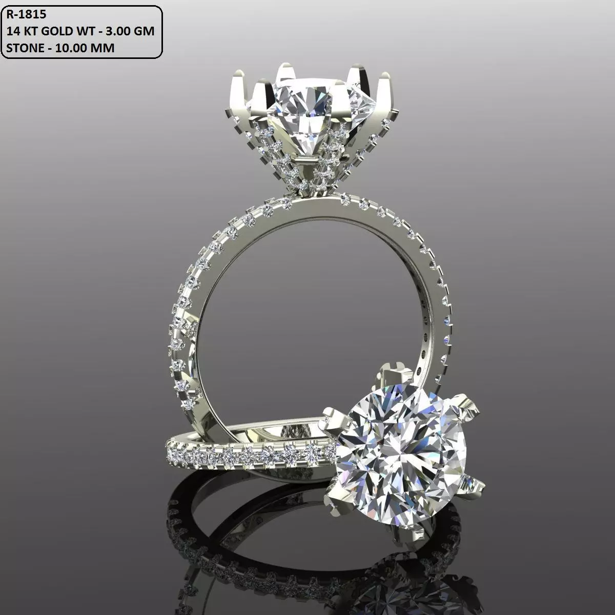 Solitaire Ring 3D print model_0