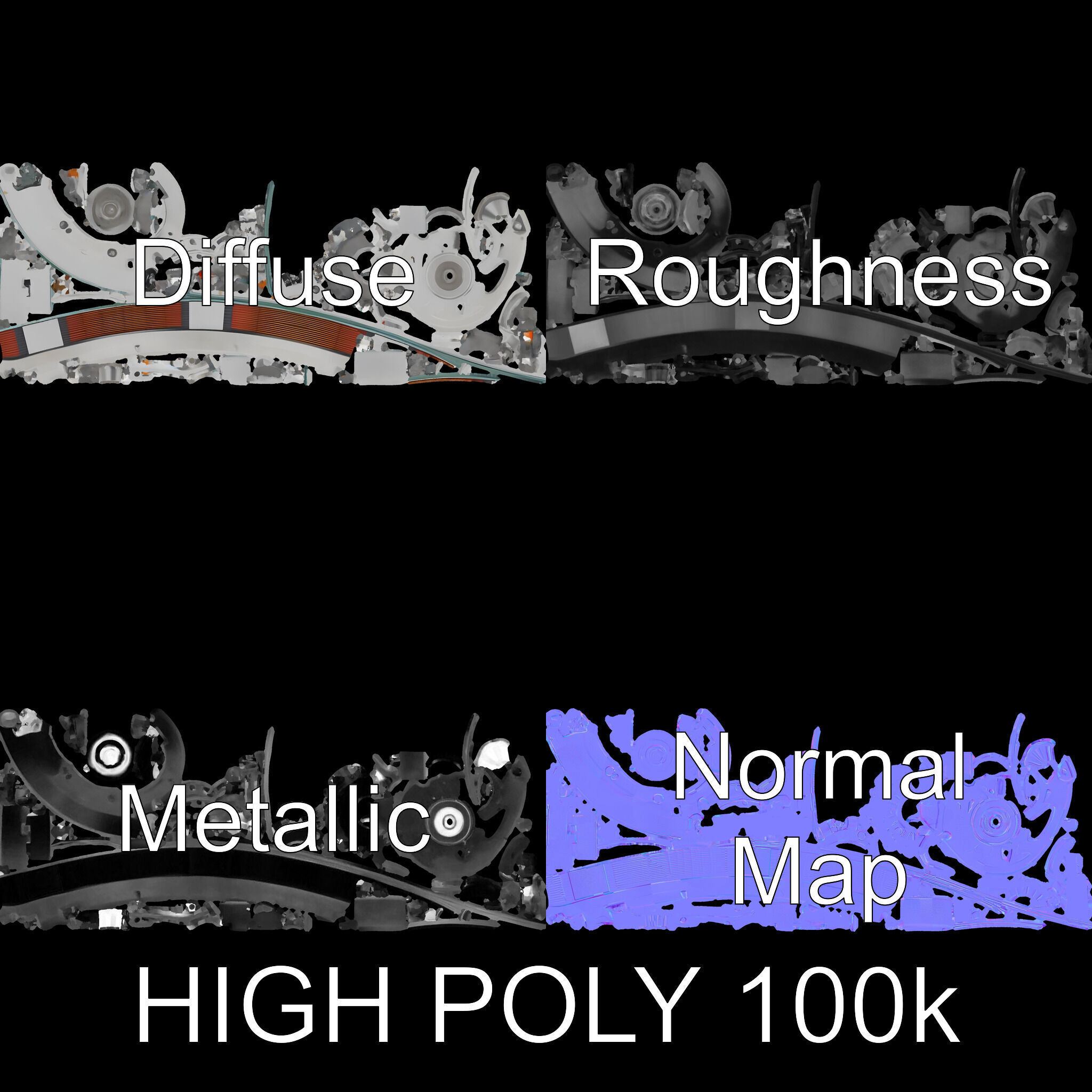 HighDetail Brushless Motor Model Pack Low-poly 3D model_4