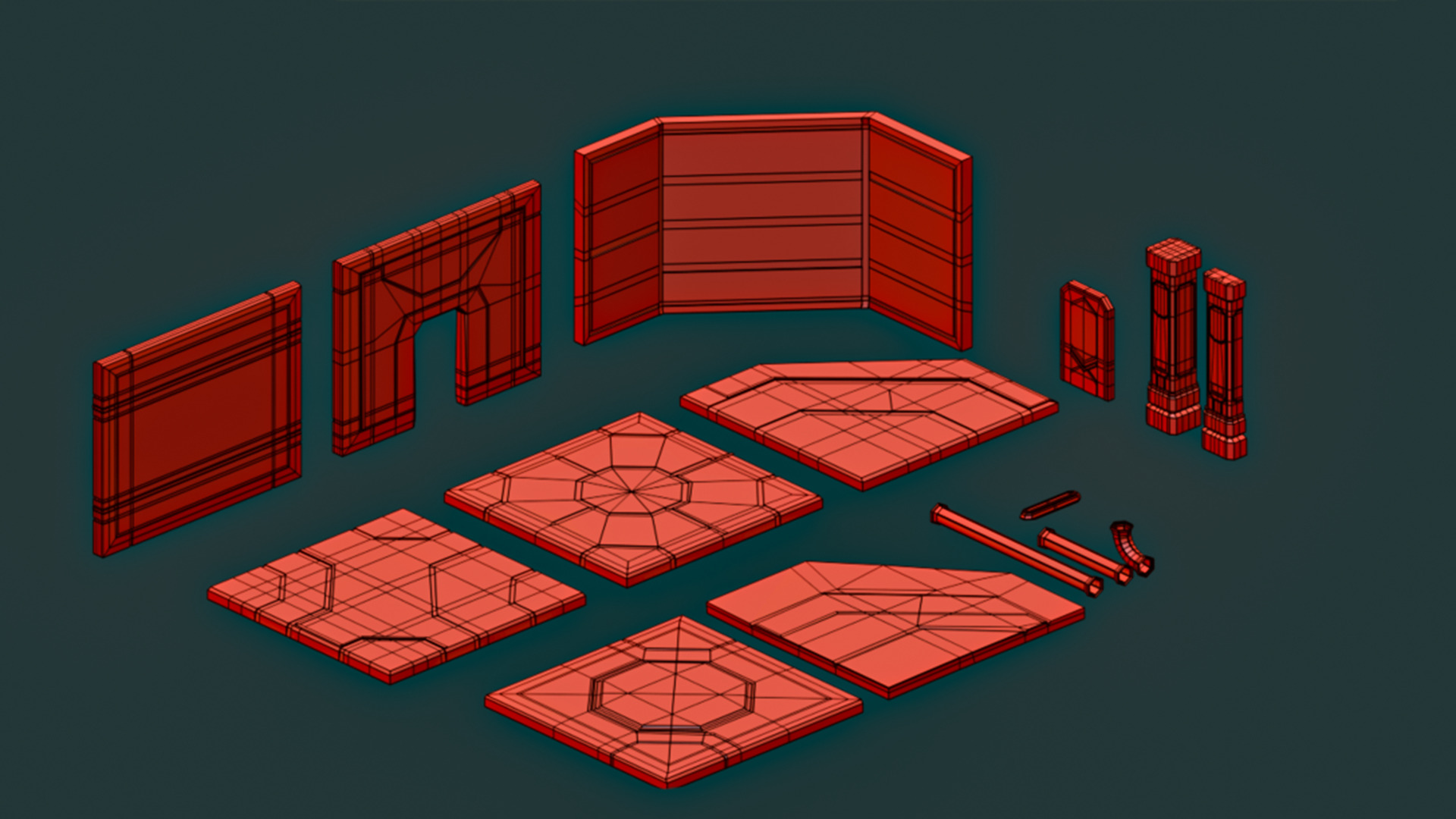 Sci-Fi Modular Environment Pack Low-poly 3D model_16