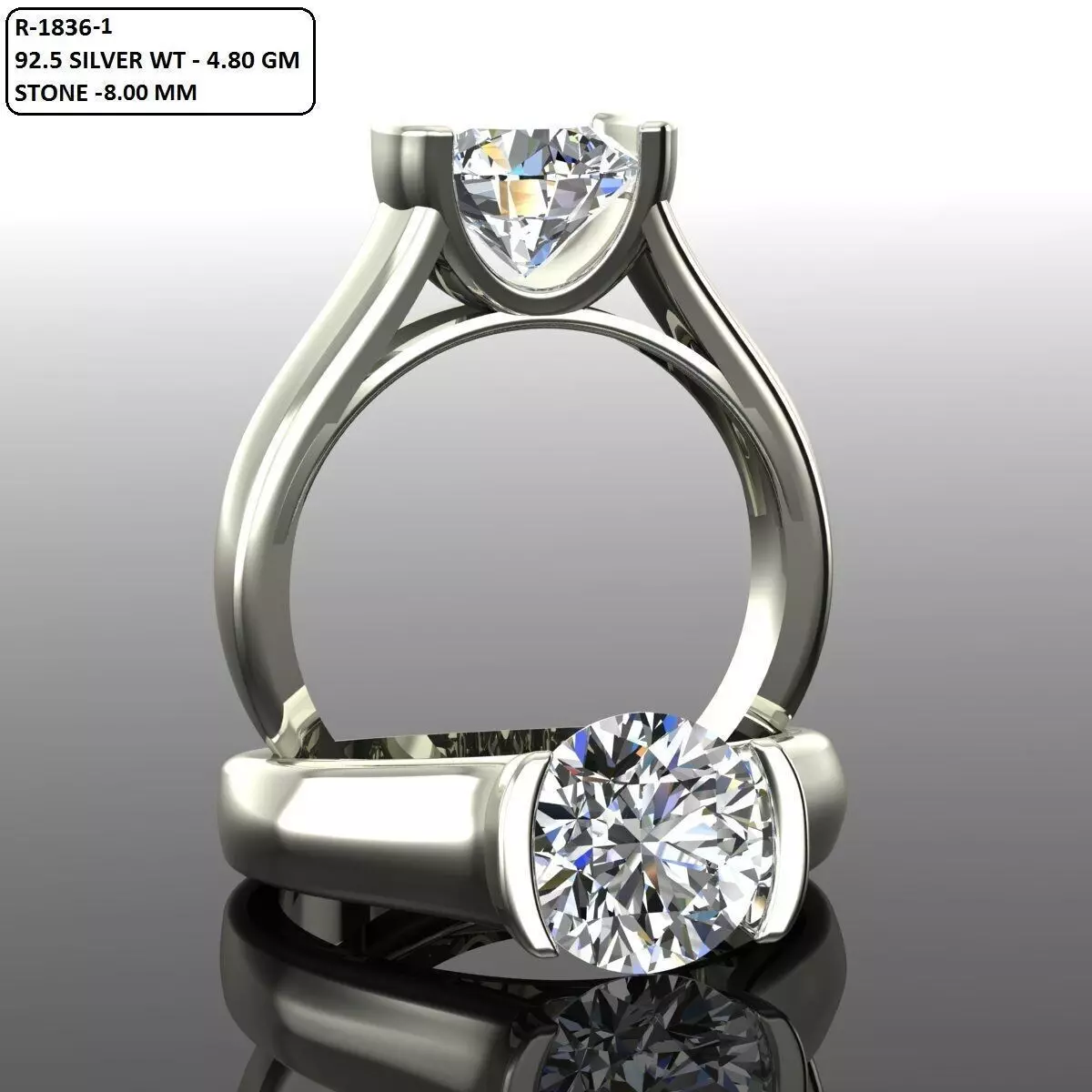 Solitaire Ring 3D print model_0