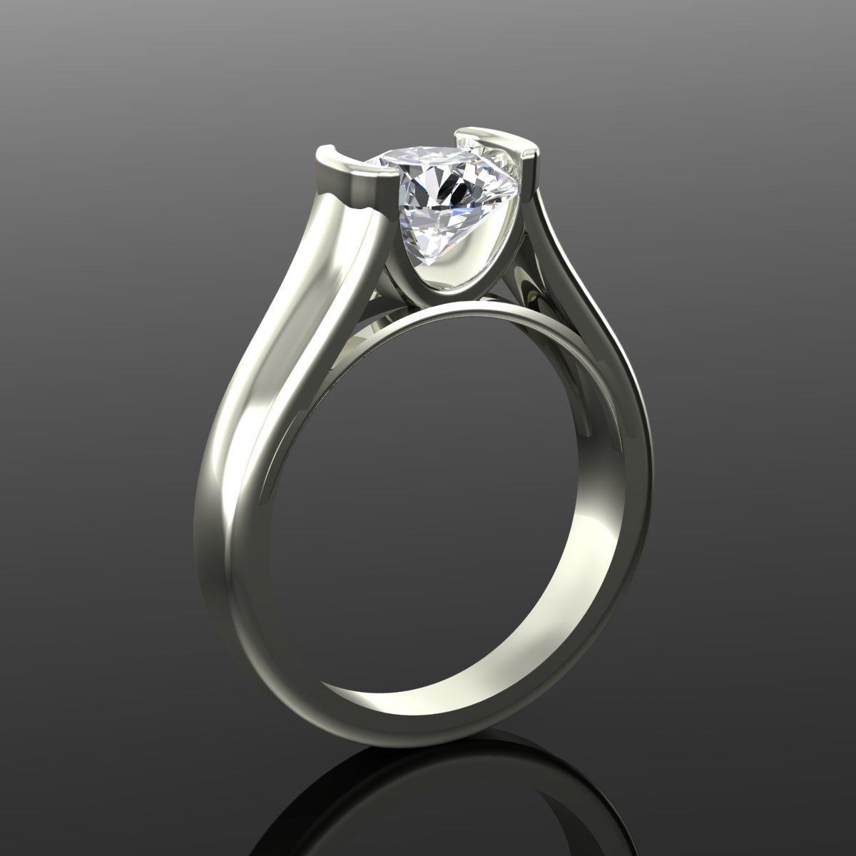 Solitaire Ring 3D print model_1
