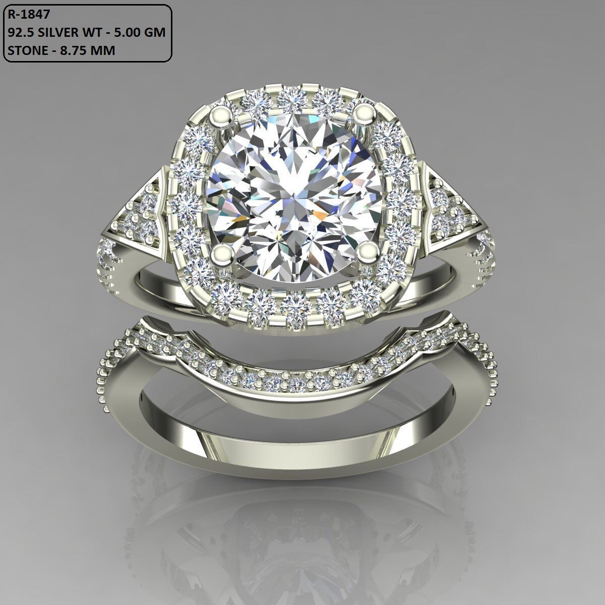 Solitaire Ring 3D print model_1