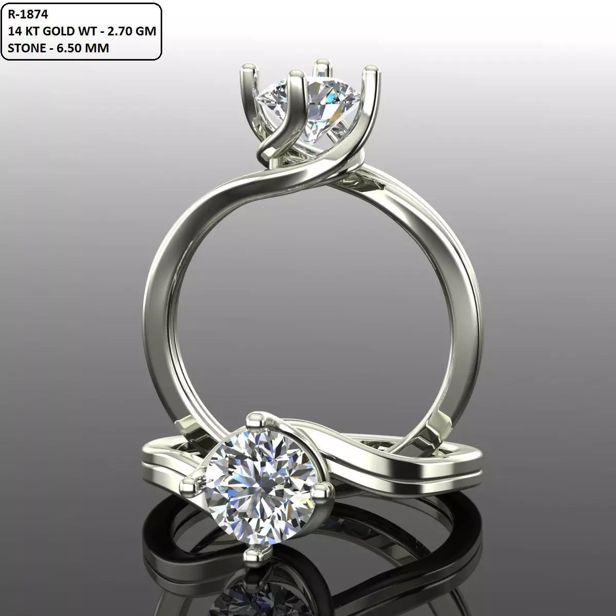 Solitaire Ring 3D print model_0