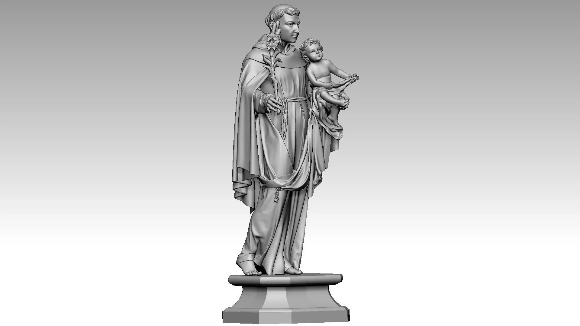 Saint Anthony  3D print model_7