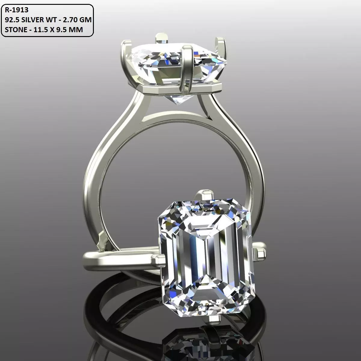 Solitaire Ring 3D print model_0