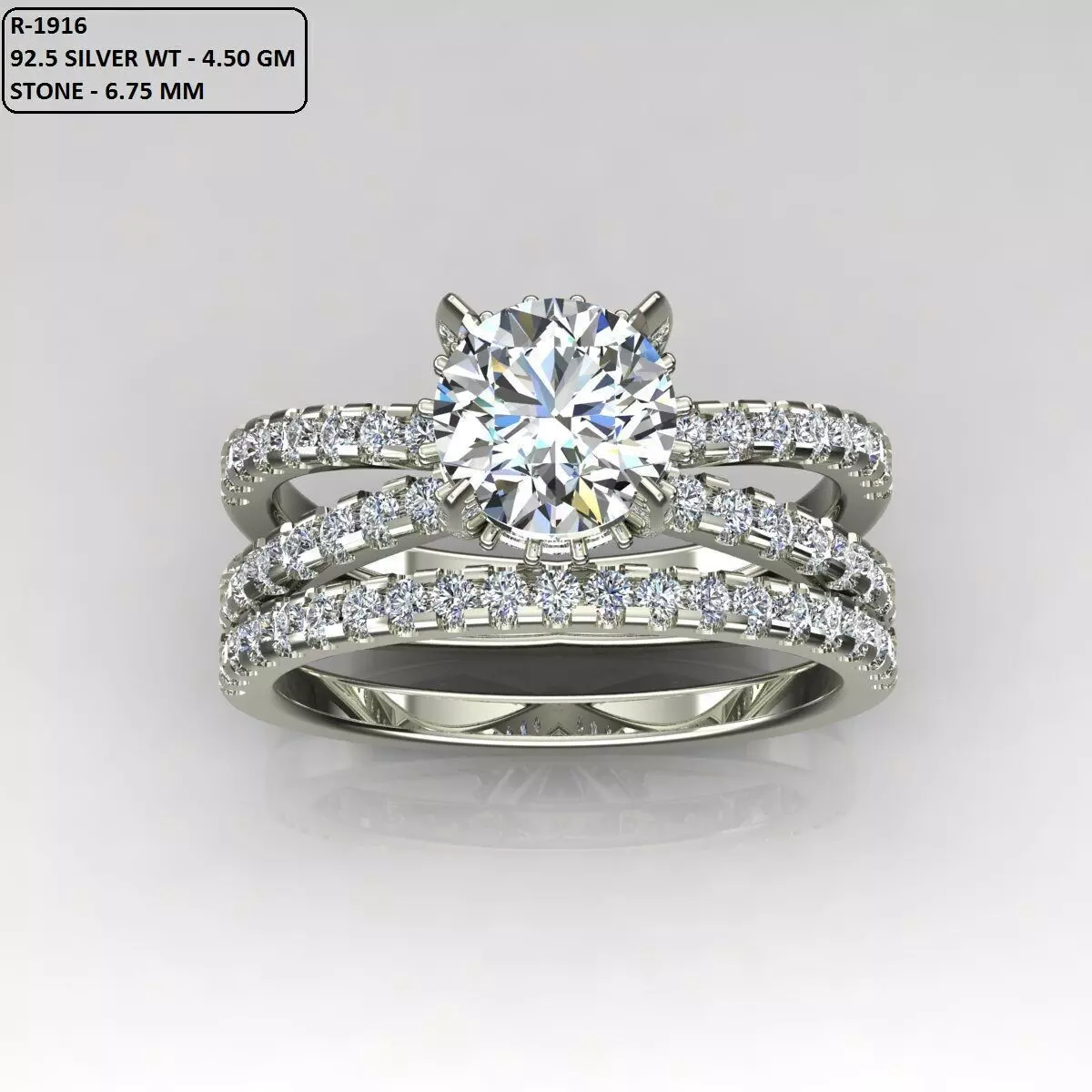 Solitaire Ring 3D print model_0