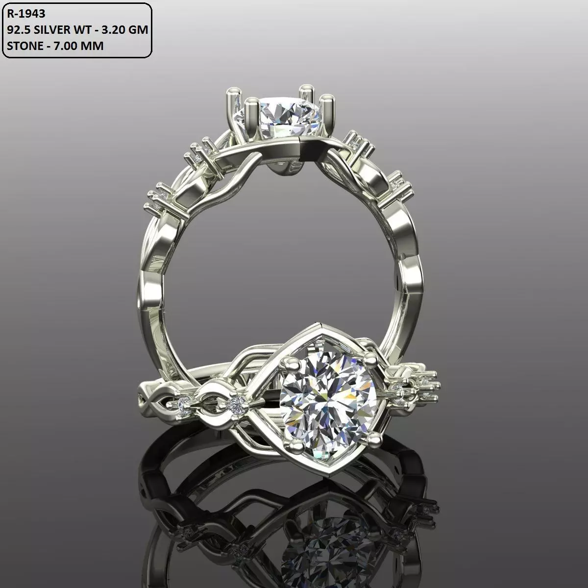 Solitaire Ring 3D print model_0