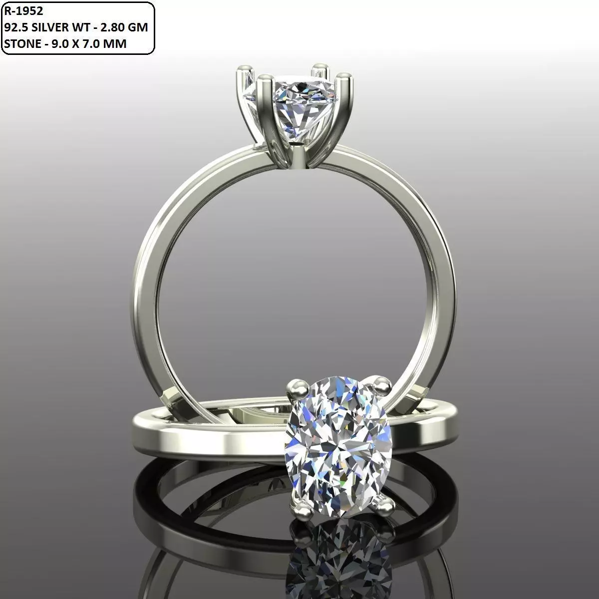 Solitaire Ring 3D print model_0