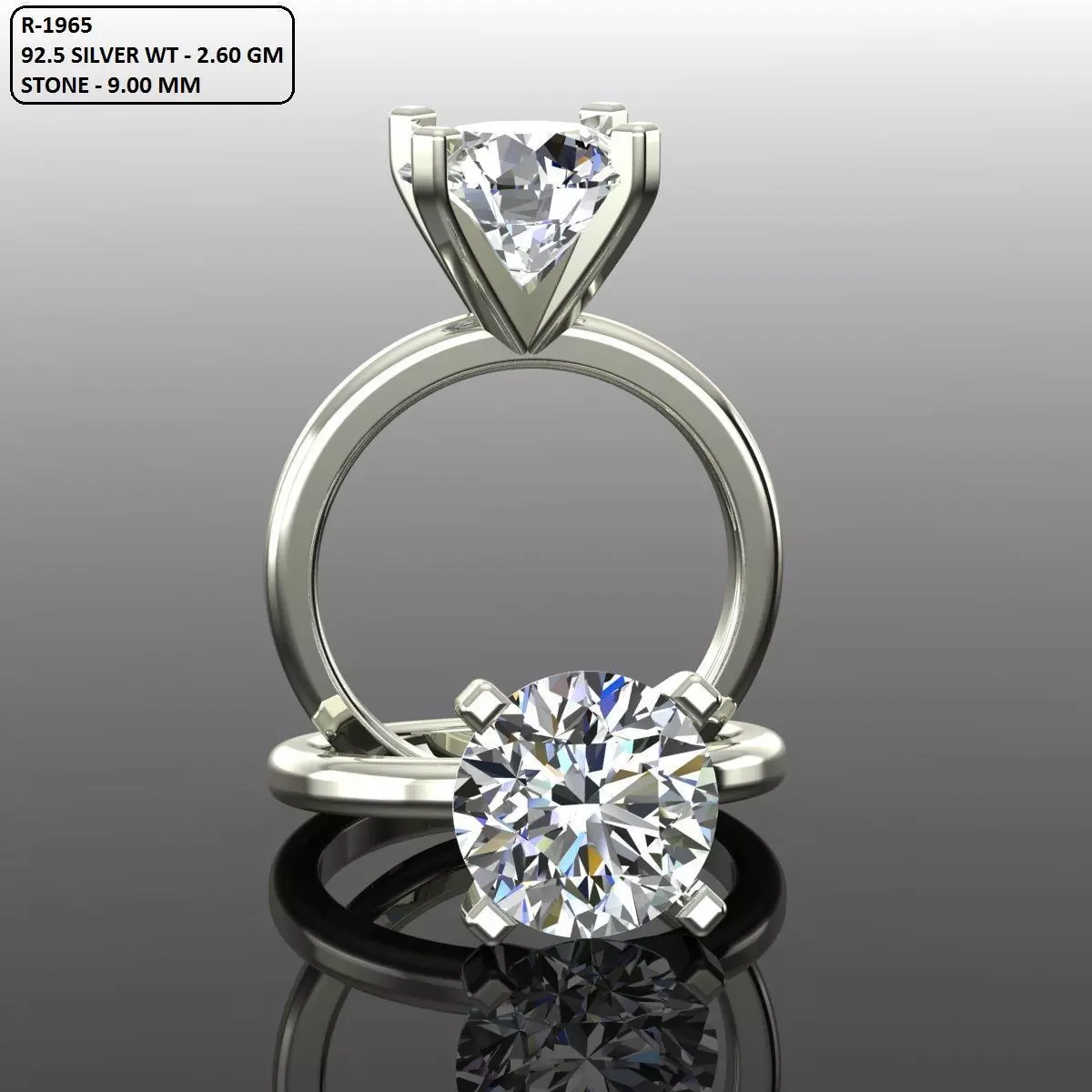 Solitaire Ring 3D print model_0