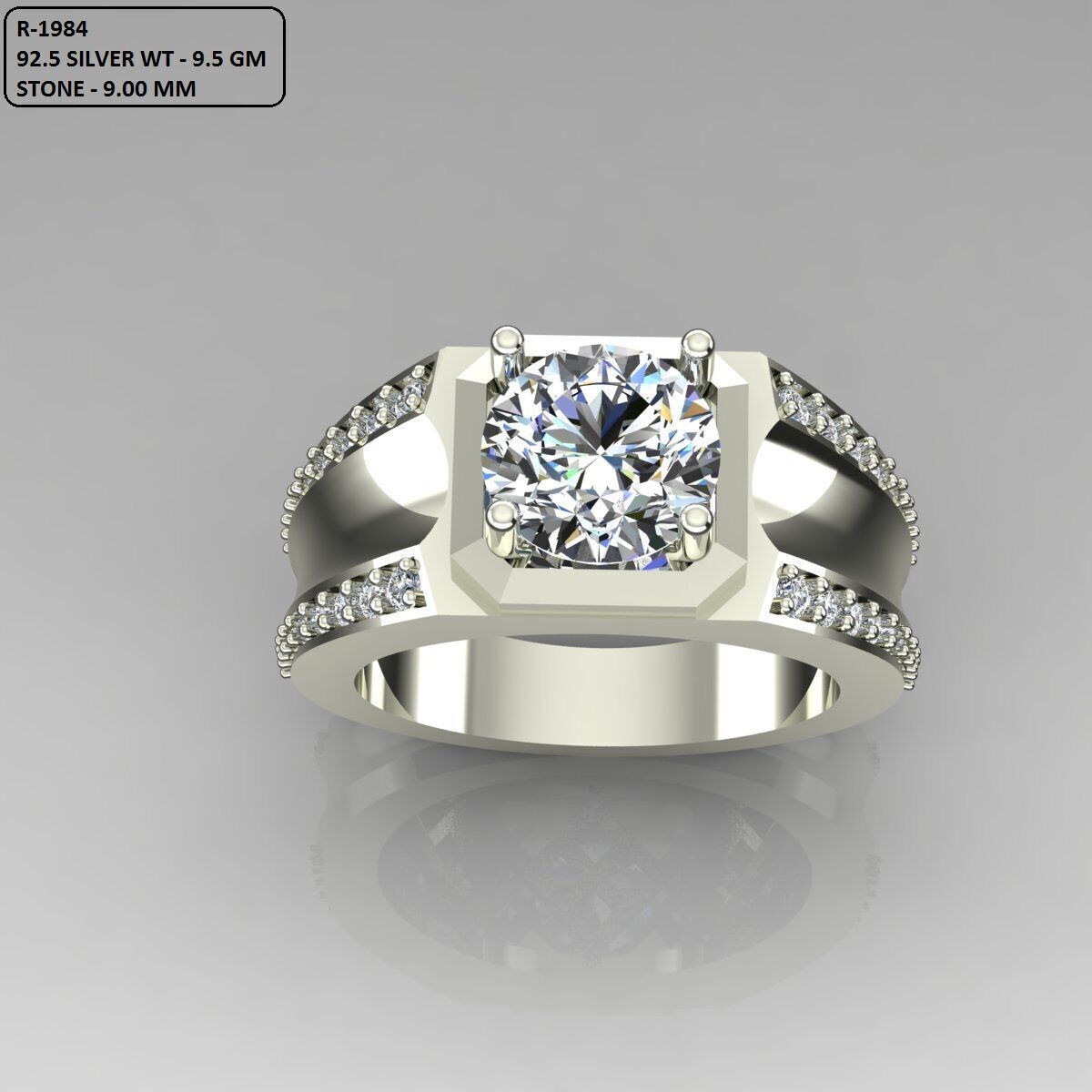 Solitaire Ring 3D print model_2