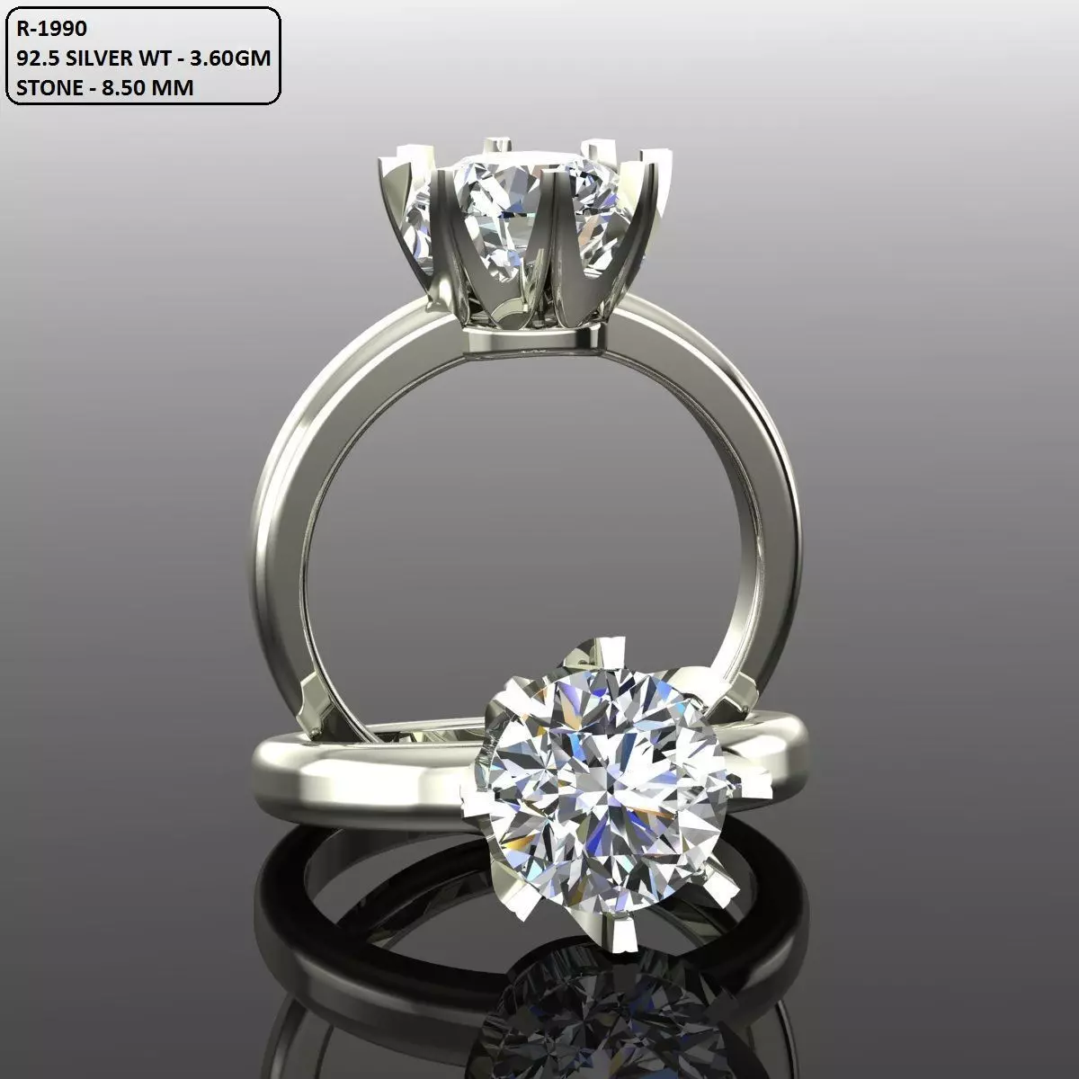 Solitaire Ring 3D print model_0