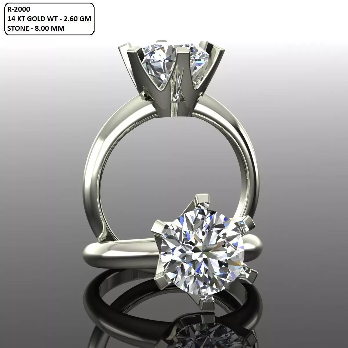 Solitaire Ring 3D print model_0