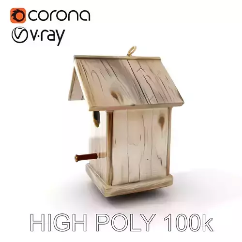 Rustic Wooden Birdhouse Model Pack