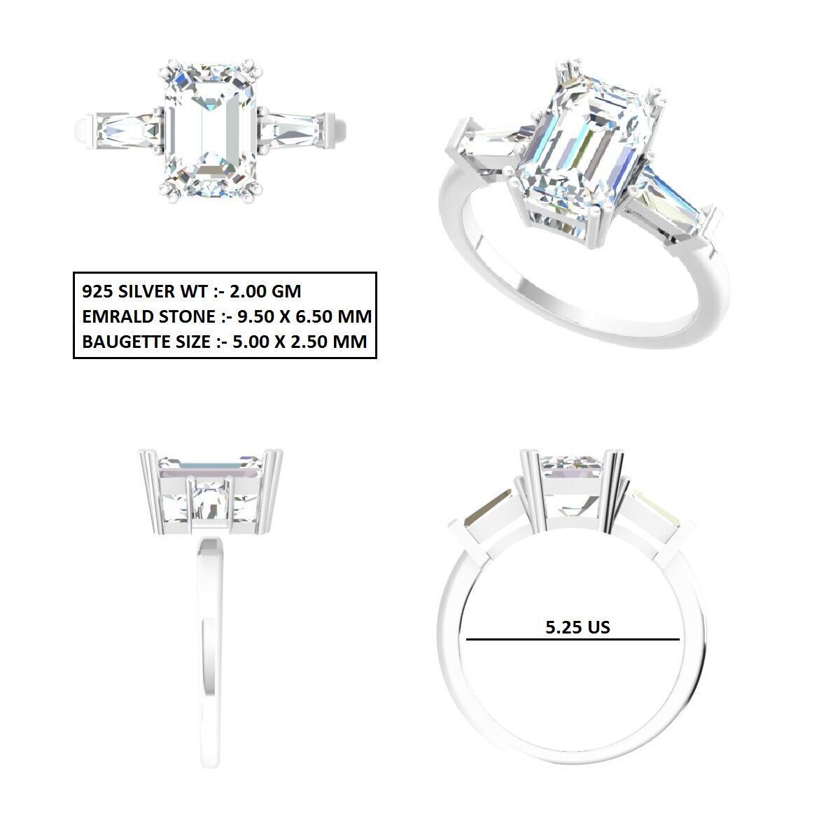 Solitaire Ring 3D print model_1