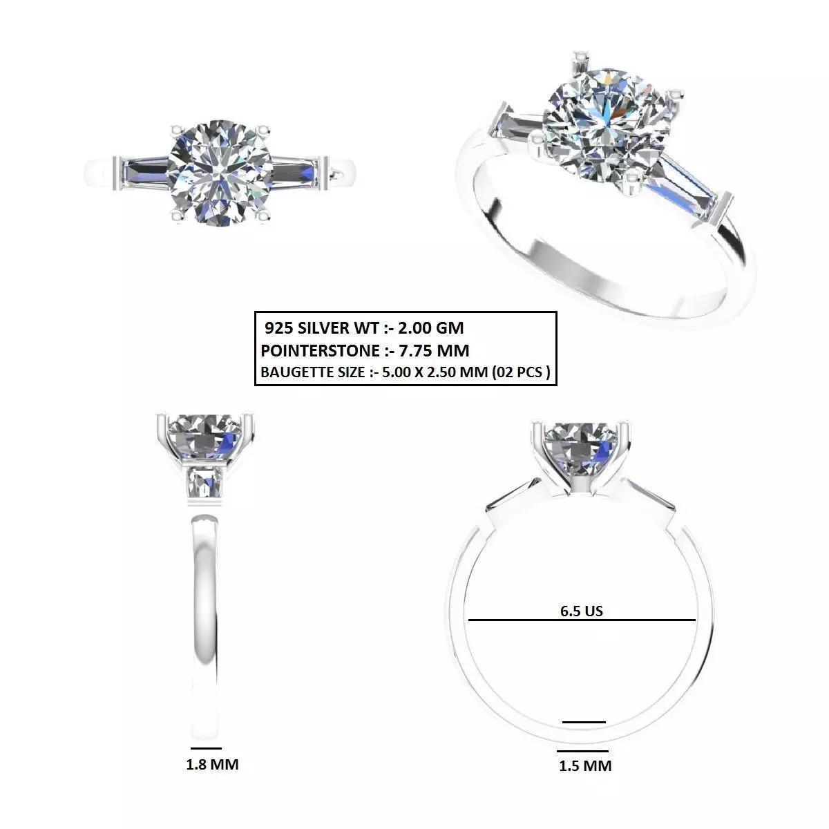 Solitaire Ring 3D print model