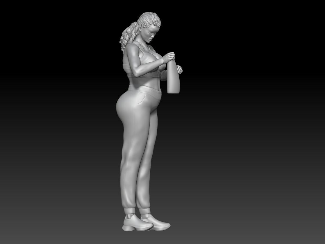 self-service laundry girl 4 3D print model_3