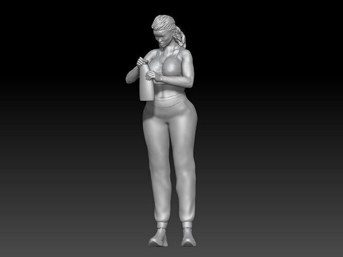 self-service laundry girl 4 3D print model