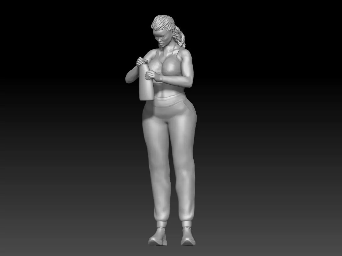 self-service laundry girl 4 3D print model_0