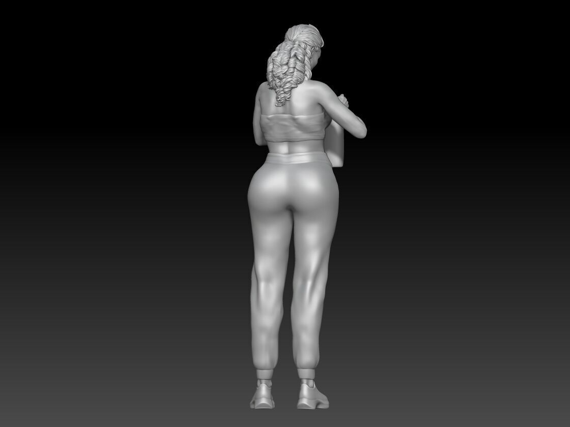 self-service laundry girl 4 3D print model_2