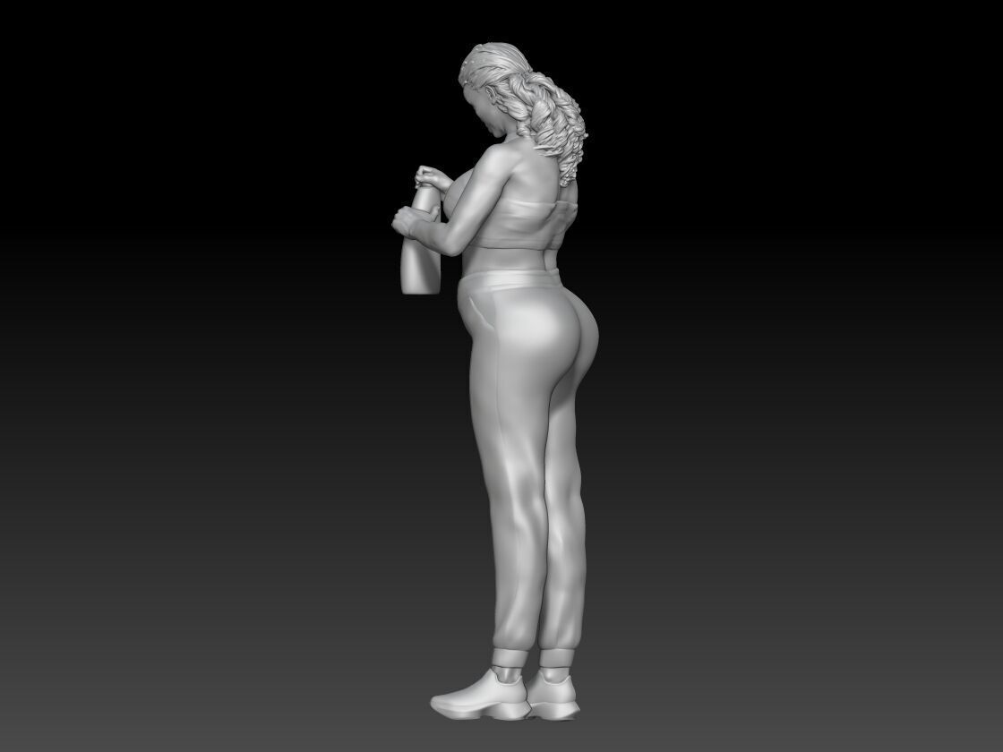 self-service laundry girl 4 3D print model_1