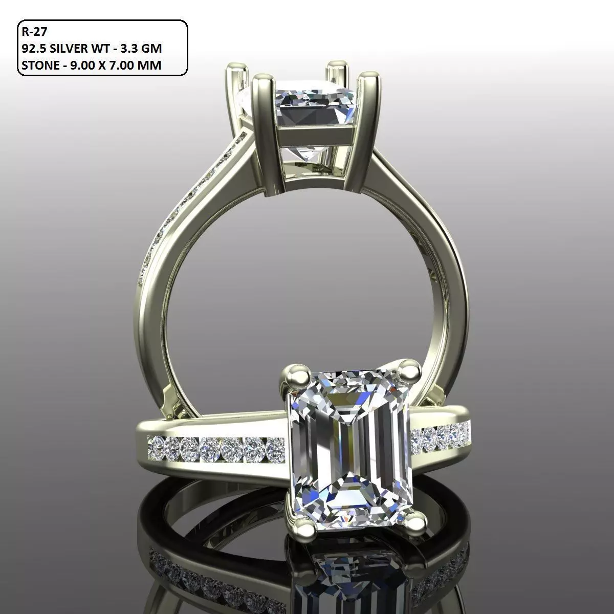 Solitaire Ring 3D print model_0