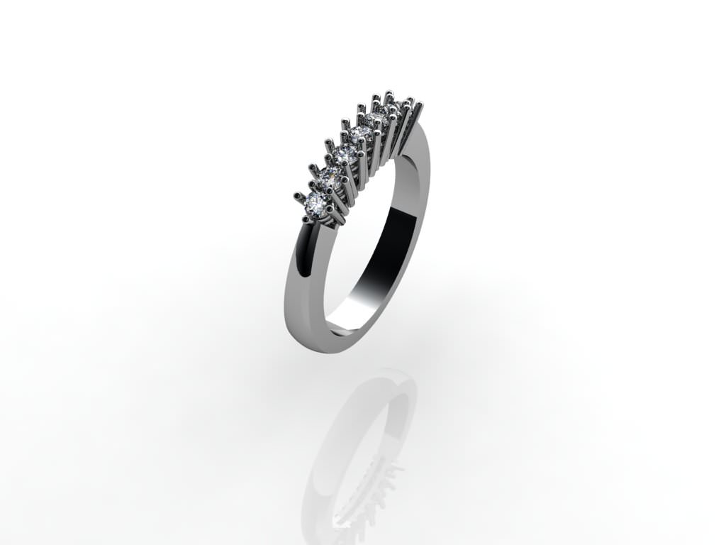 7 stone Ring 3D print model_2