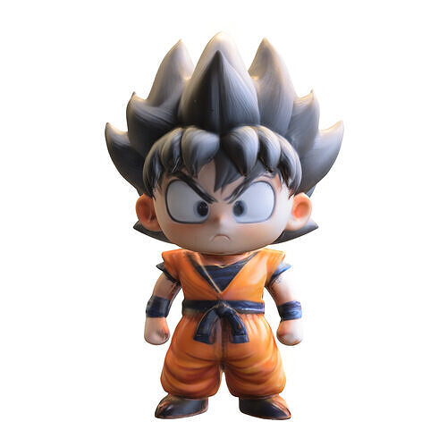 Chibi Saiyan Fighter  Stylized Anime Hero Low-poly 3D model