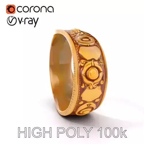 Ornate Gold Ring Model Pack