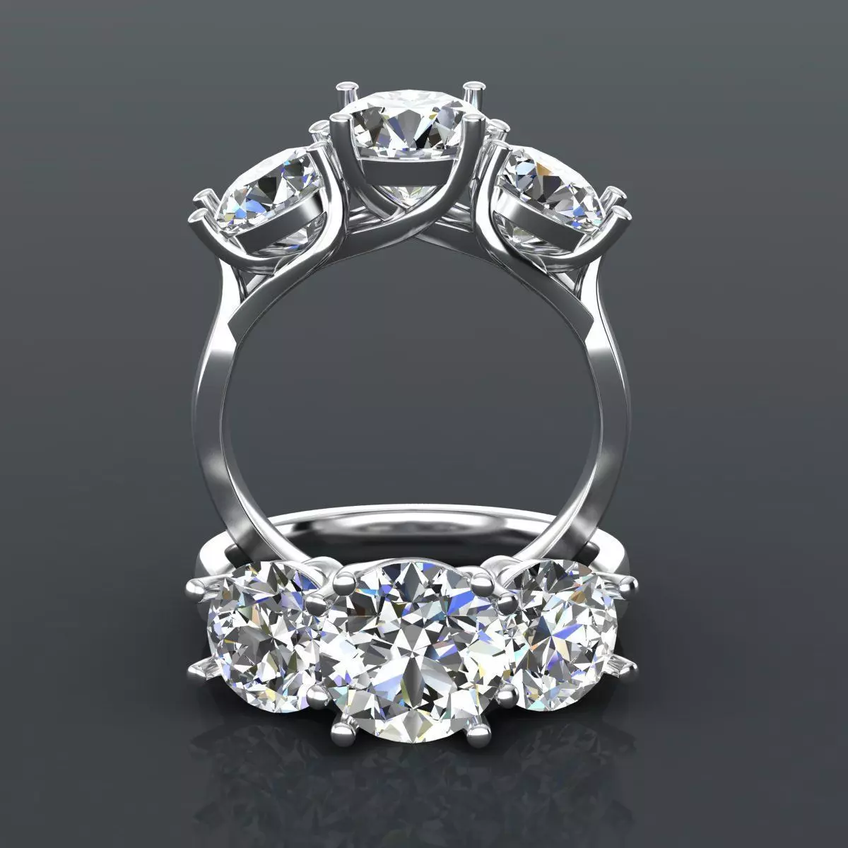 Solitaire Ring 3D print model_0