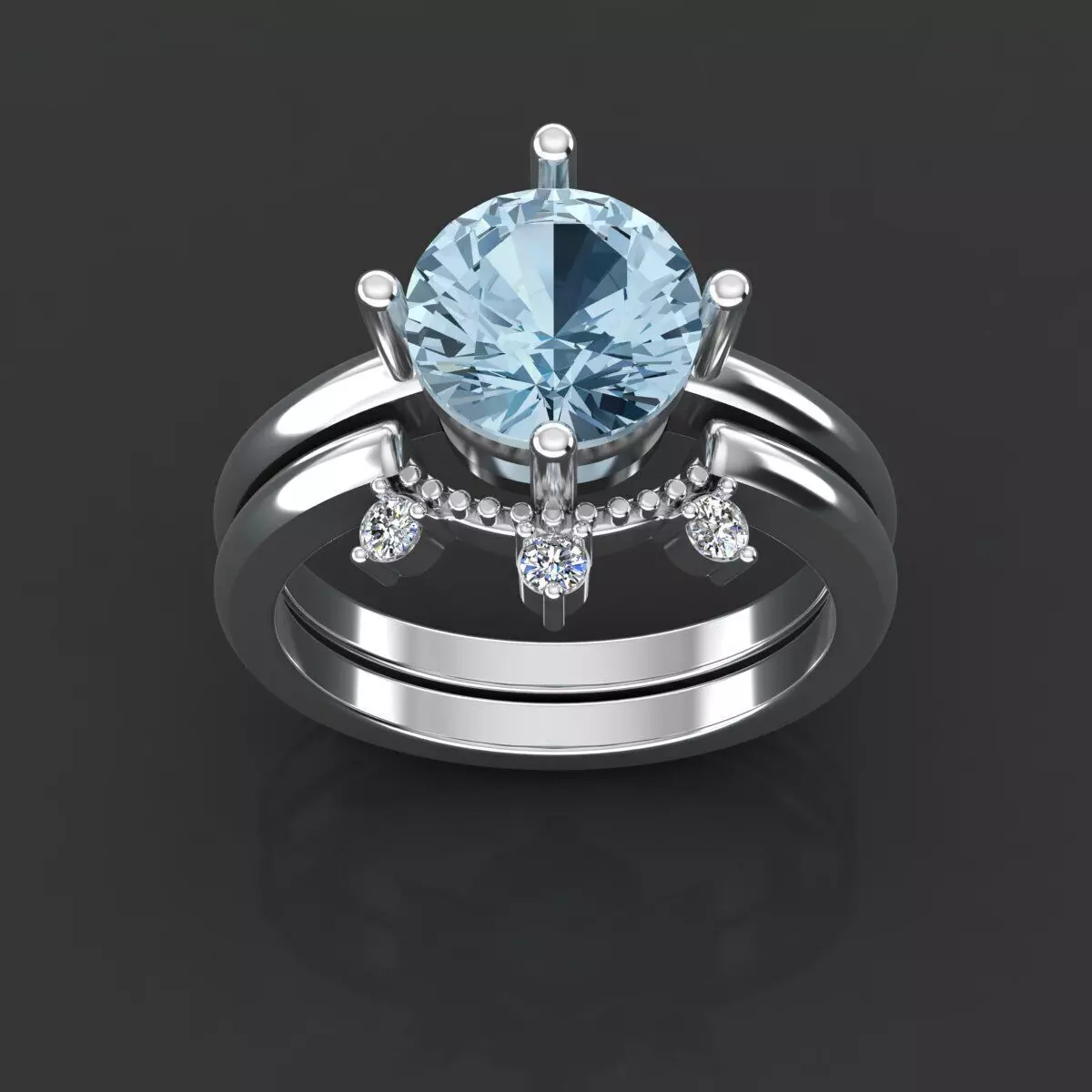 Solitaire Ring 3D print model_0