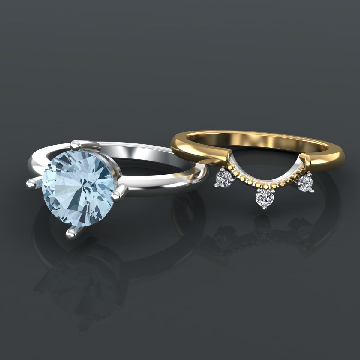Solitaire Ring 3D print model_1