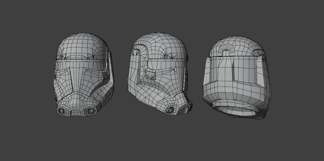 Imperial Commando Helmet  Low-poly 3D model_1