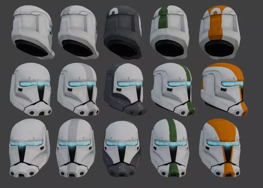 Imperial Commando Helmet  Low-poly 3D model_0