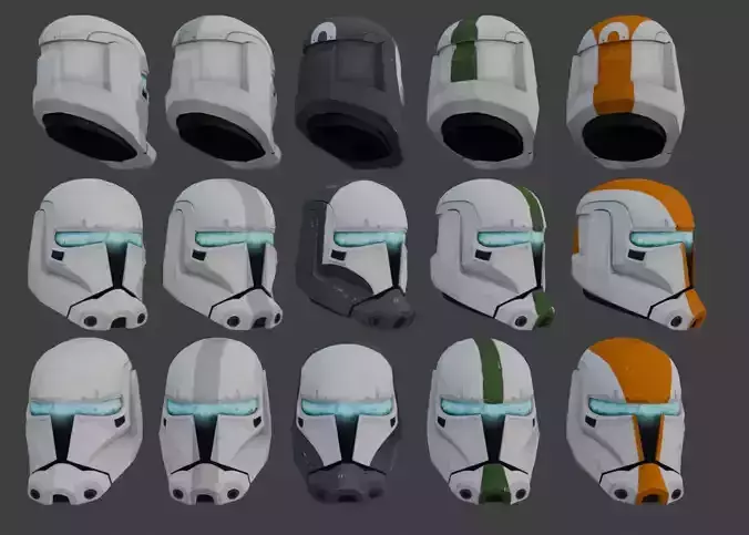 Imperial Commando Helmet  Low-poly 3D model