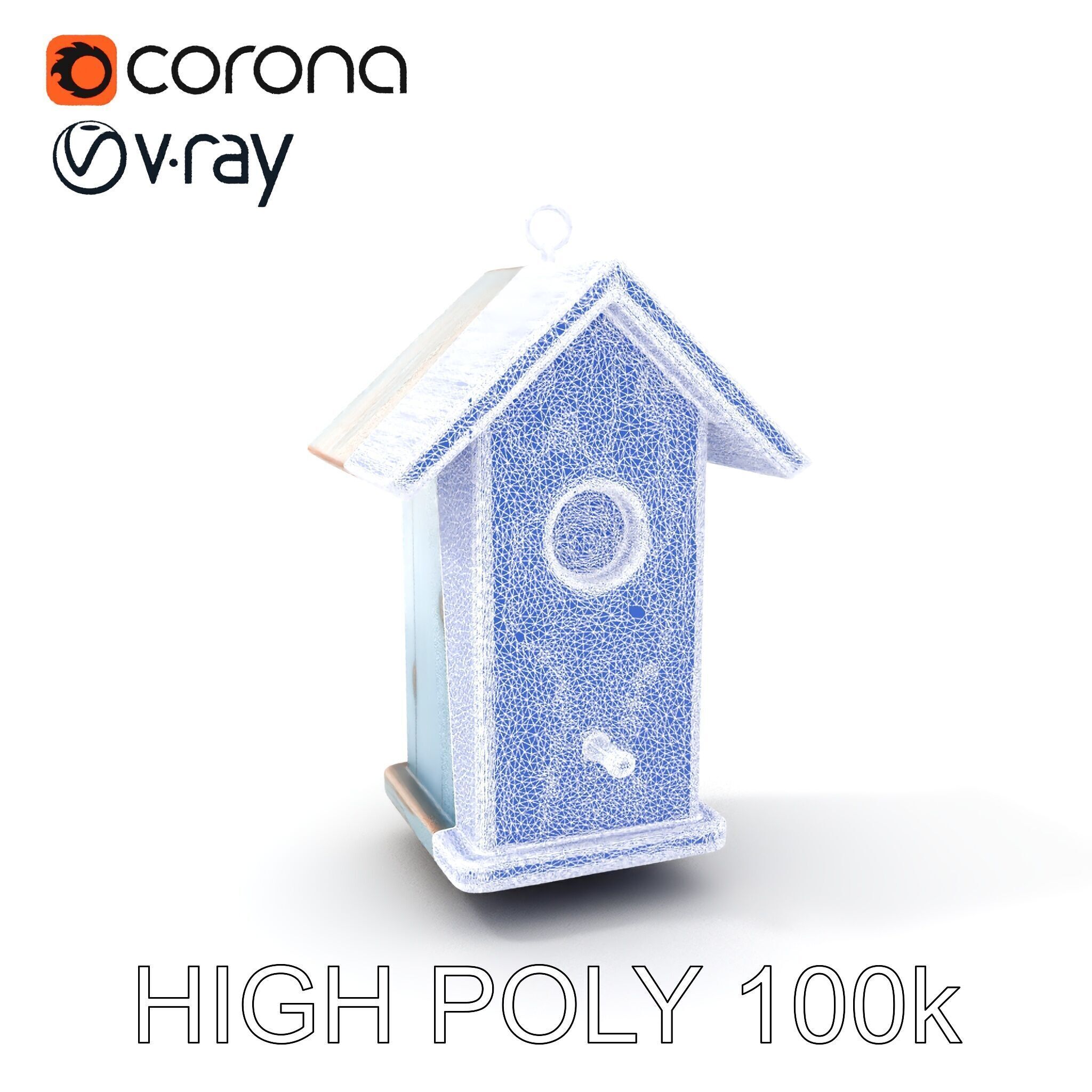 Rustic Wooden Birdhouse Model Pack with PBR Textures Low-poly 3D model_25