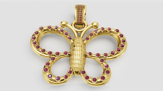  butter fly gold pendant  3D print model