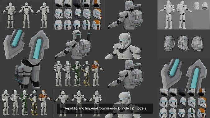 Republic and Imperial Commando Bundle 3D Model Collection