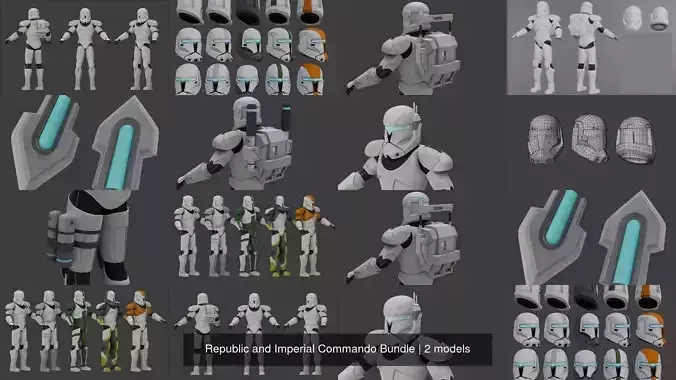 Republic and Imperial Commando Bundle 3D Model Collection