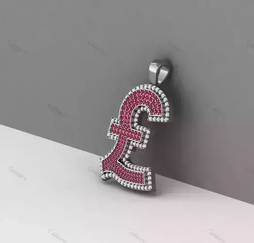 Pound Sterling Symbol Pendant-3D Jewelry Model