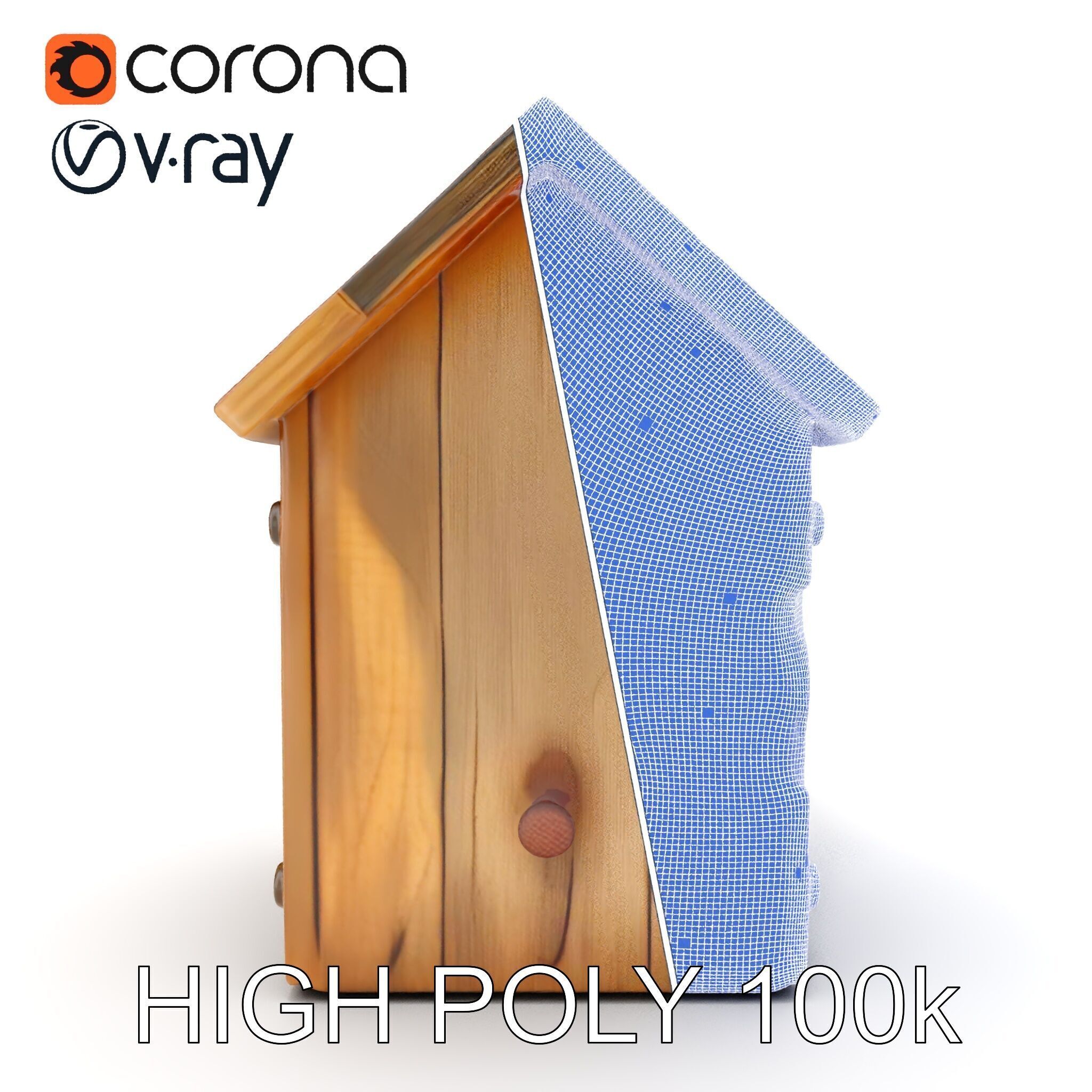 Rustic Wooden Birdhouse Model Pack Low-poly 3D model_36