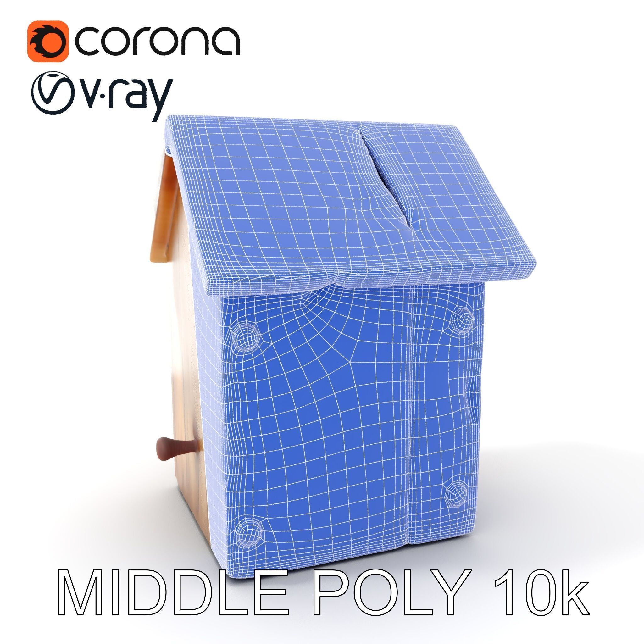 Rustic Wooden Birdhouse Model Pack Low-poly 3D model_17