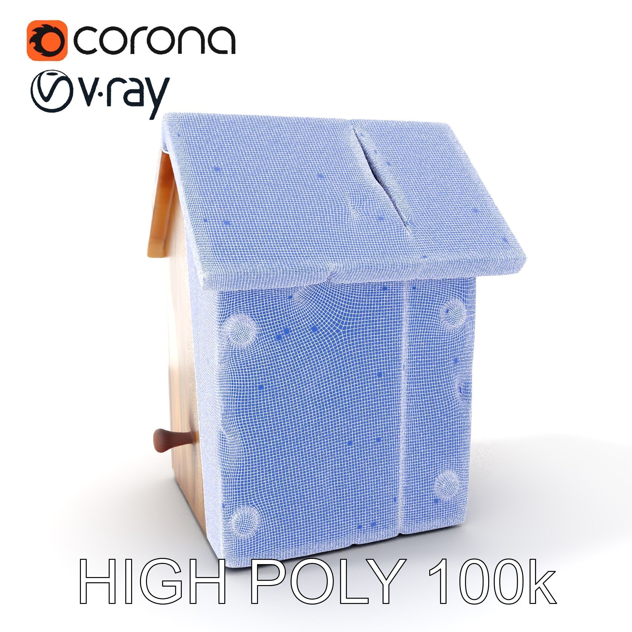 Rustic Wooden Birdhouse Model Pack Low-poly 3D model_5