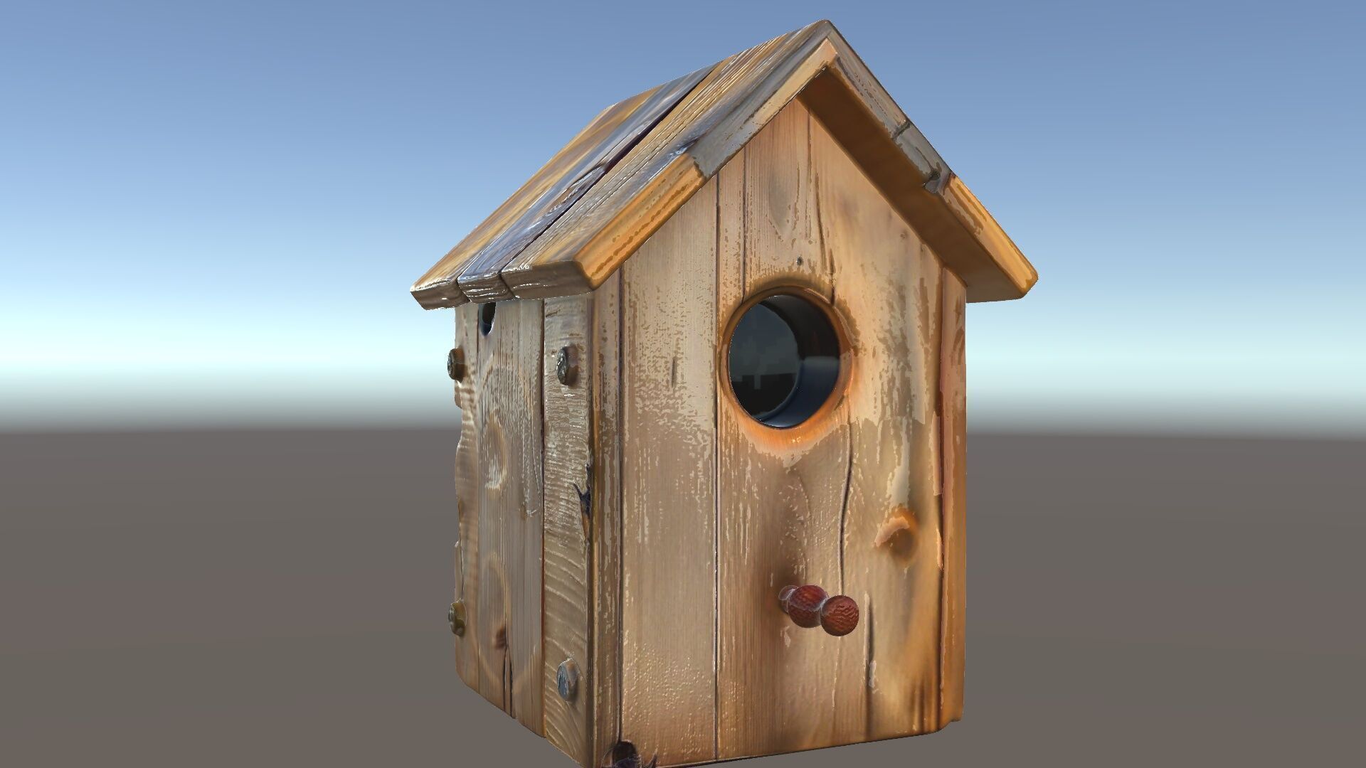 Rustic Wooden Birdhouse Model Pack Low-poly 3D model_6