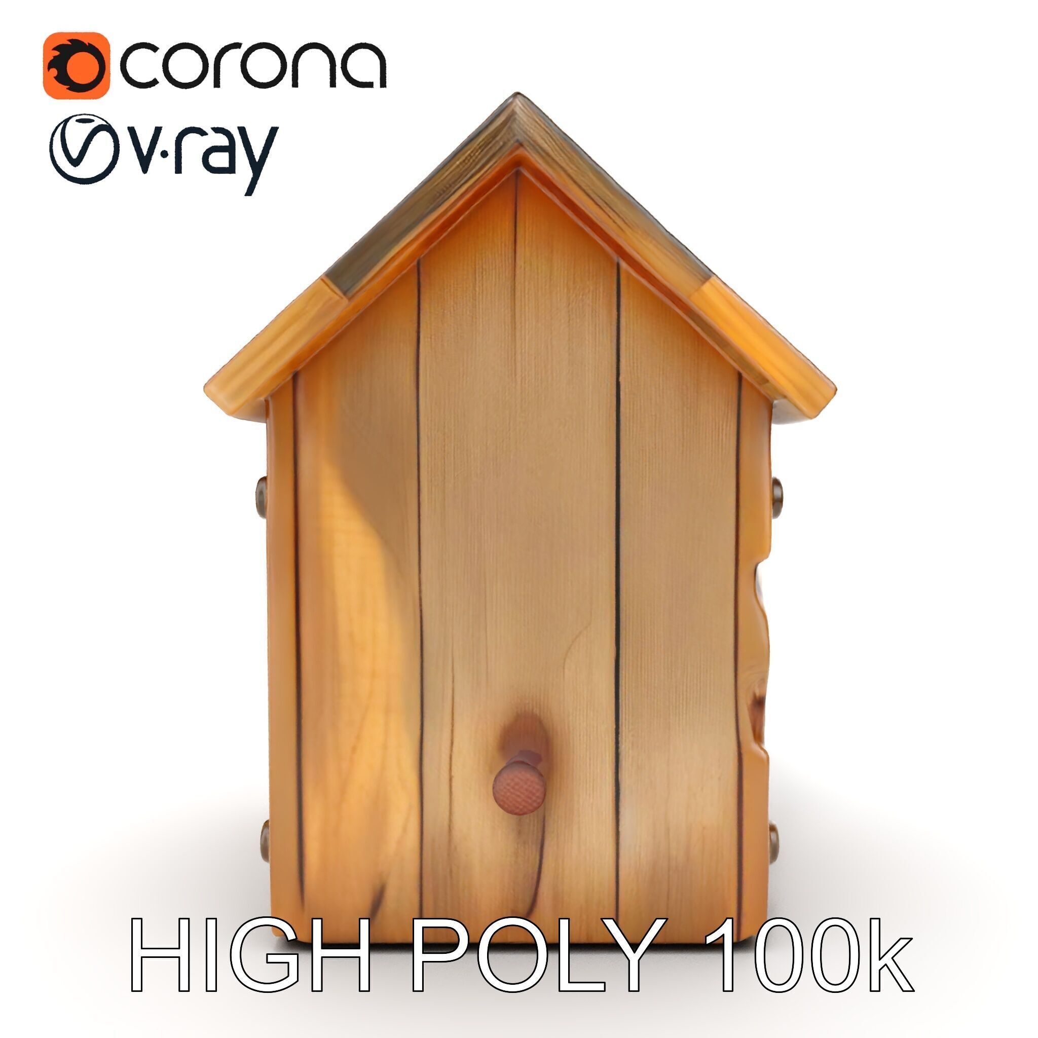 Rustic Wooden Birdhouse Model Pack Low-poly 3D model_22