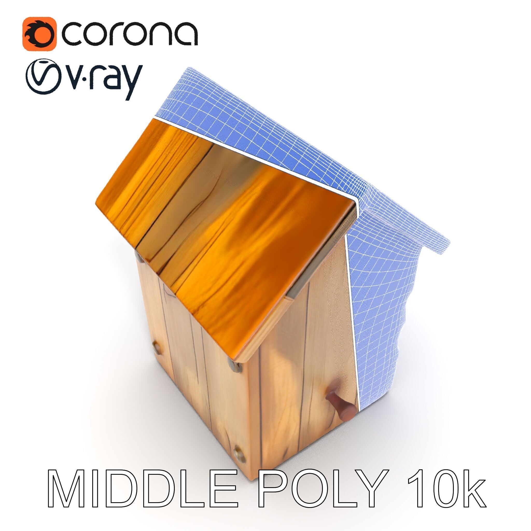 Rustic Wooden Birdhouse Model Pack Low-poly 3D model_25