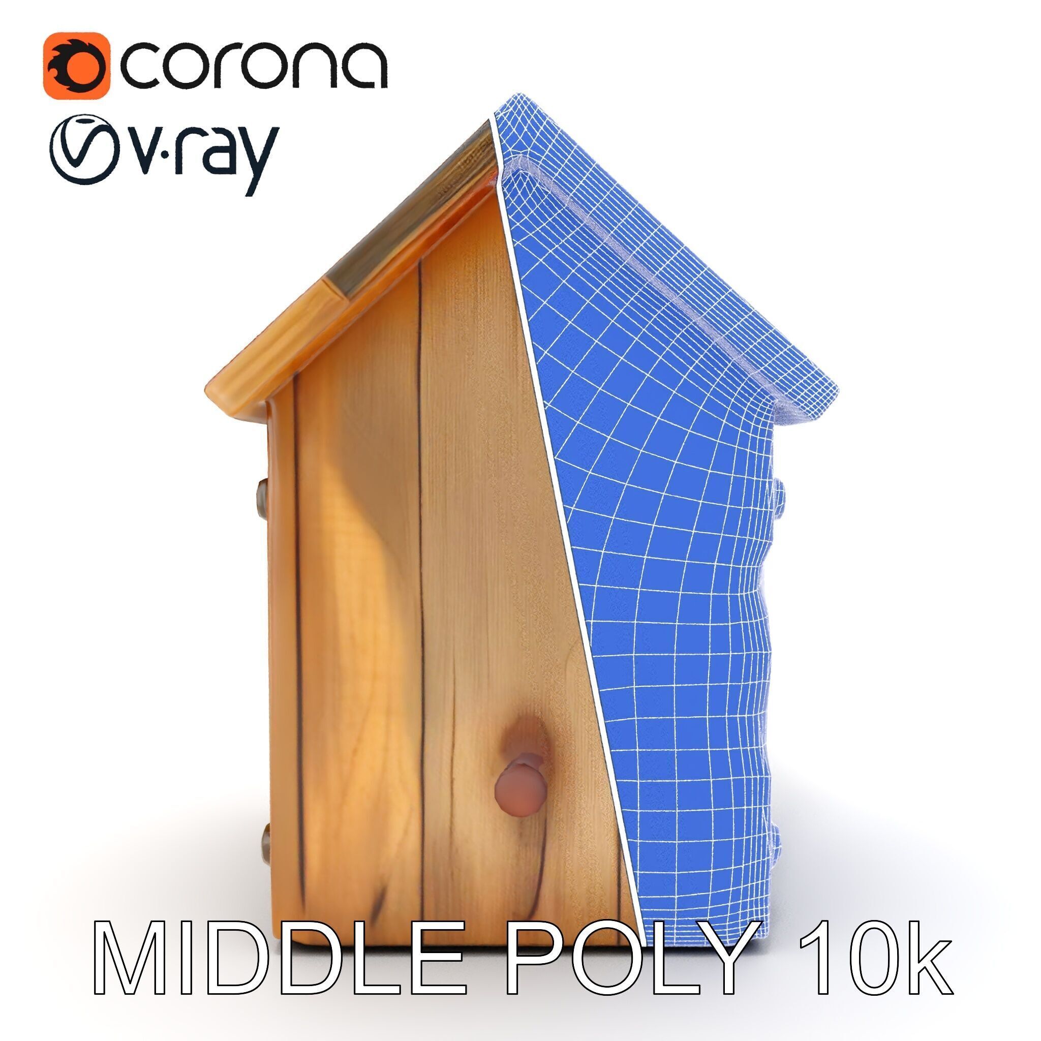 Rustic Wooden Birdhouse Model Pack Low-poly 3D model_31
