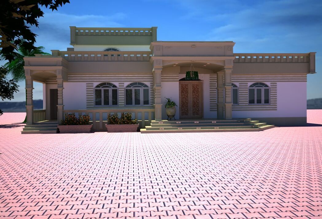 Classic One-Story Villa Project A121 3D Model Render 3D model_3