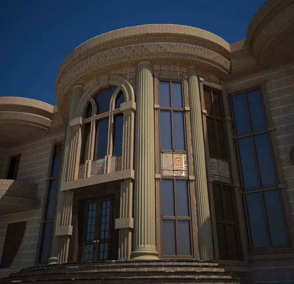 Luxury Classical Villa Project A120 3D Model Render 3D model_0