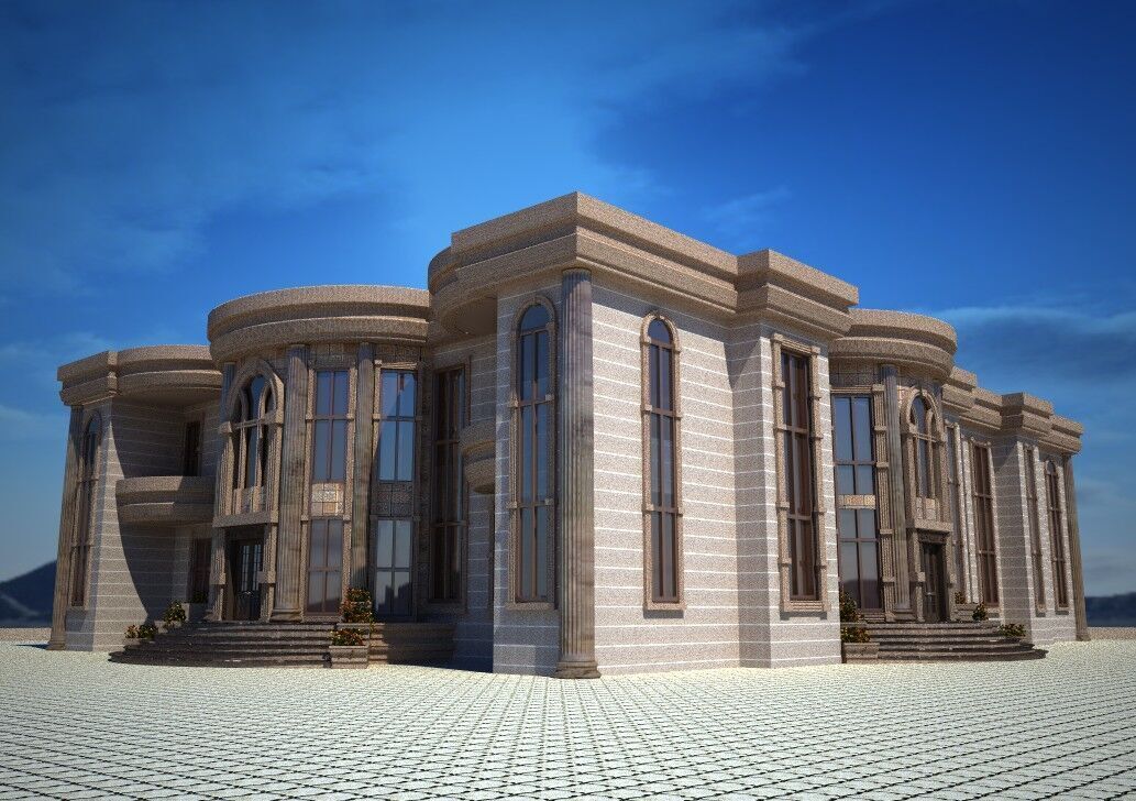 Luxury Classical Villa Project A120 3D Model Render 3D model_2