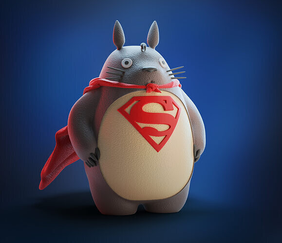 Super Totoro Heroic Ghibli Figure with Cape 3D print model